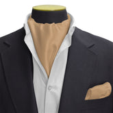 SOLID GOLD SILK CRAVAT & POCKET SQUARE SET